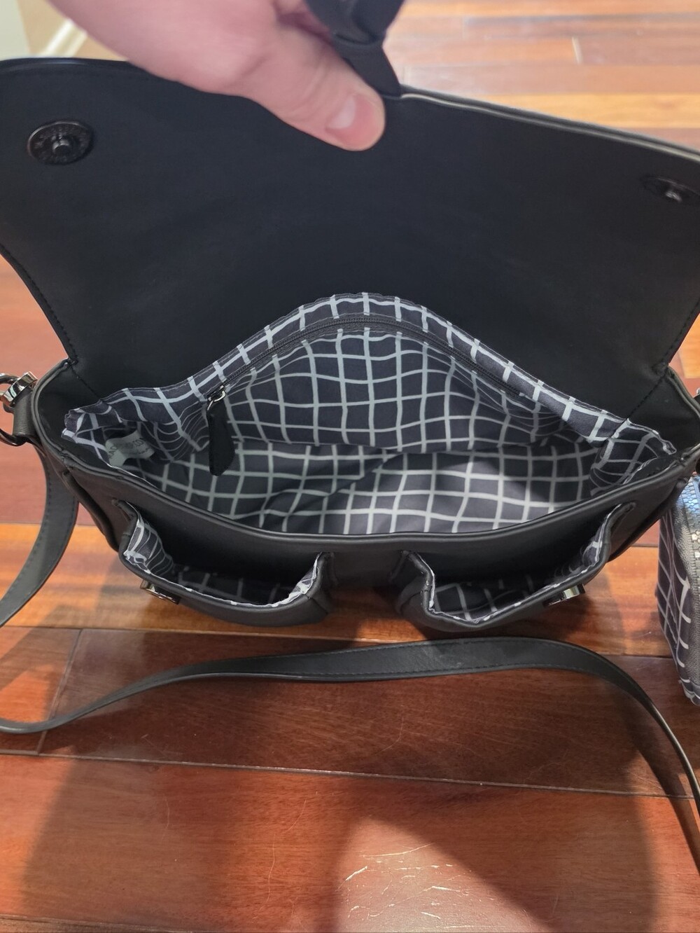 Rad Rev Saddle Bag In Matte Black and Matching Pod Pouch In Grey Grid - Picture 4 of 4